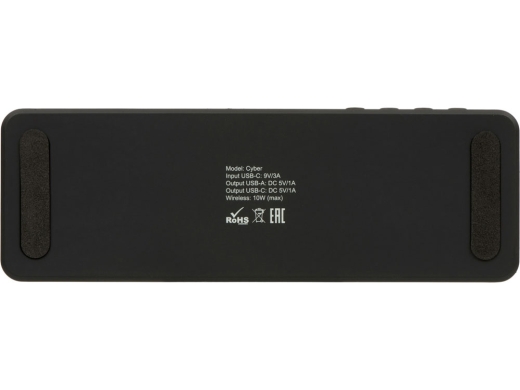 Изображение №4 | Часы с LED-подсветкой и беспроводной зарядкой «Cyber», 10 Вт (черный)