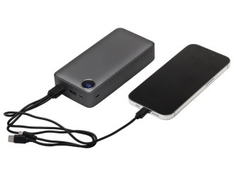 Изображение №2 | Внешний аккумулятор «Mild Pro» c быстрой зарядкой QC/PD, металлик soft-touch, 20 000 mAh (серый)