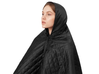 Изображение №5 | Плед-пончо 2-в-1 «Cappy» с капюшоном и мешком (черный)