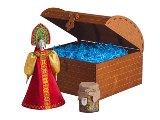 Изображение №1 | Подарочный набор: кукла фарфоровая, мёд с гецким орехом (красный)