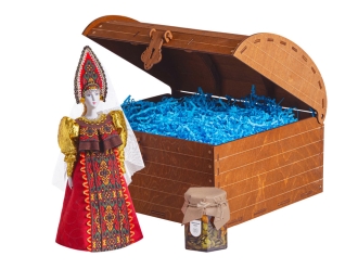 Изображение №2 | Подарочный набор: кукла фарфоровая, мёд с гецким орехом (красный)