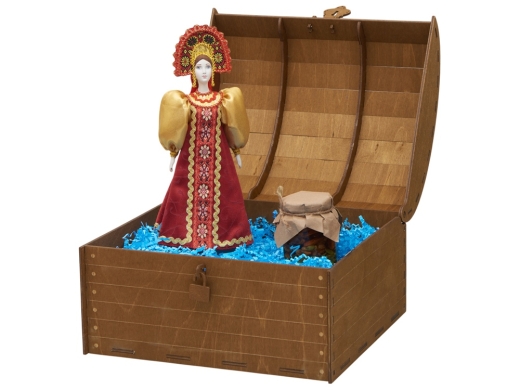 Изображение №3 | Подарочный набор: кукла фарфоровая, мёд с гецким орехом (красный)