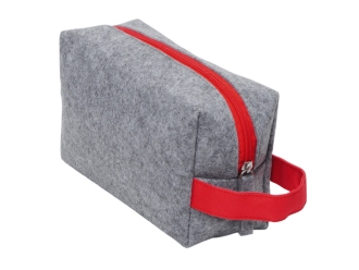 Изображение №3 | Органайзер для электроники и проводов «Felt» из RPET-фетра с ручкой (серый, красный)