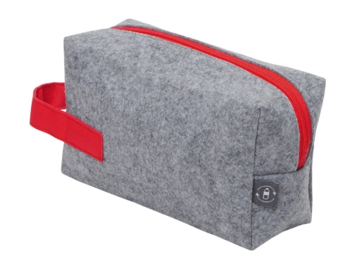 Изображение №4 | Органайзер для электроники и проводов «Felt» из RPET-фетра с ручкой (серый, красный)