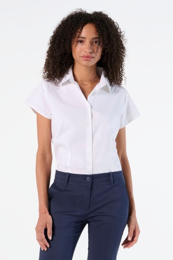 Изображение №4 | Рубашка женская с коротким рукавом Excess белая, размер XS