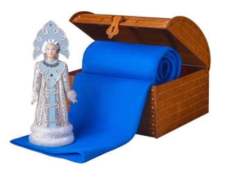 Изображение №1 | Подарочный набор: кукла фарфоровая, плед флисовый (синий)