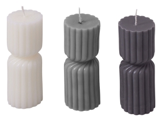Изображение №1 | Набор свечей с гранями «Vela» (темно-серый, серый, белый)