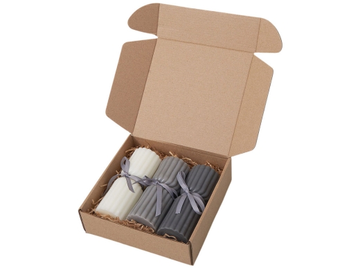 Изображение №2 | Набор свечей с гранями «Vela» (темно-серый, серый, белый)