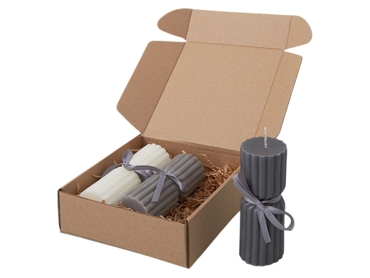 Изображение №3 | Набор свечей с гранями «Vela» (темно-серый, серый, белый)