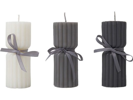 Изображение №4 | Набор свечей с гранями «Vela» (темно-серый, серый, белый)