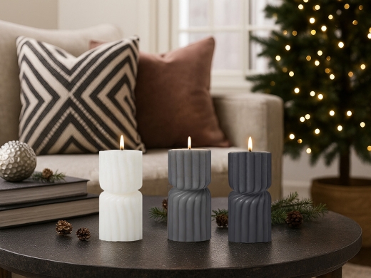 Изображение №22 | Набор свечей с гранями «Vela» (темно-серый, серый, белый)