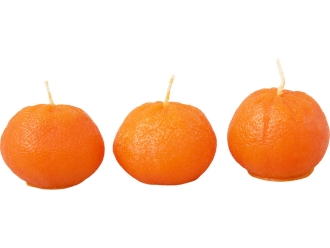 Изображение №3 | Набор свечей «Мандарины в сетке», без аромата (оранжевый)