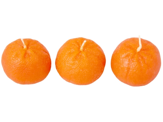 Изображение №2 | Набор свечей «Мандарины в сетке», без аромата (оранжевый)