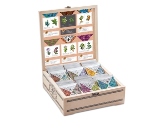 Изображение №1 | Подарочный набор с пакетированным чаем в деревянной шкатулке без лого (крафт/многоцвет)