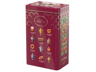 Изображение №3 | Черный чай и имбирное печенье в подарочной упаковке (бордо)