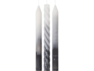Изображение №1 | Набор столовых свечей с градиентом «Flicker & Flow» (белый, серый)