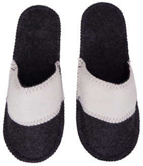 Изображение №2 | Тапочки двухцветные для бани и сауны «Healing» (серый/белый)