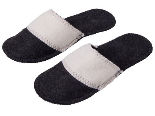 Изображение №1 | Тапочки двухцветные для бани и сауны «Healing» (серый/белый)