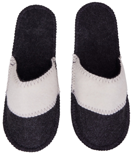 Изображение №2 | Тапочки двухцветные для бани и сауны «Healing» (серый/белый)