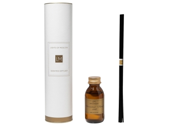 Изображение №2 | Ароматический диффузор с палочками, Баккарат: жасмин и миндаль, амбра, 100 мл С лого (янтарный)