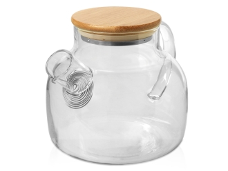 Изображение №1 | Заварочный чайник с бамбуковой крышкой «Zen» (прозрачный/натуральный)