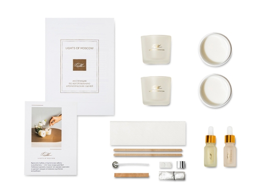 Изображение №4 | Набор для создания 2-х ароматических свечей: имбирный пряник, рождественская елка С лого (белый)