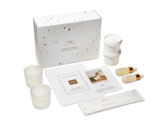 Изображение №2 | Набор для создания 2-х ароматических свечей: амбра и табак/маракуйя, сандал и пачули С лого (белый)