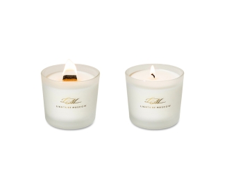 Изображение №6 | Набор для создания 2-х ароматических свечей: амбра и табак/маракуйя, сандал и пачули С лого (белый)