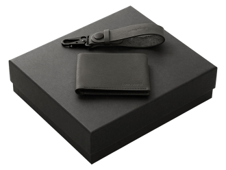 Изображение №1 | Подарочный набор Long River: кошелек, ремешок для ключей С лого (черный)