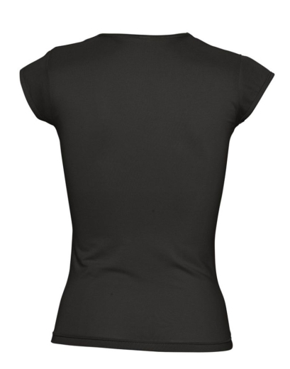 Изображение №2 | Футболка женская с оригинальным V-обр. вырезом Mint 170, черная, размер L