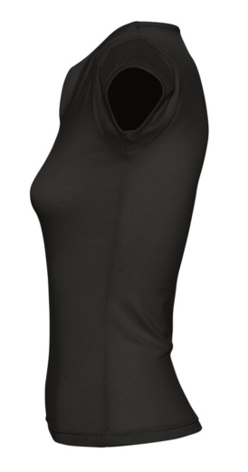 Изображение №3 | Футболка женская с оригинальным V-обр. вырезом Mint 170, черная, размер L