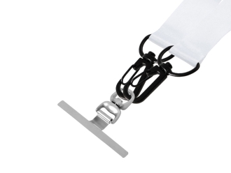 Изображение №4 | Лента под сублимацию для телефона с 2-мя карабинами, 2 см (белый)