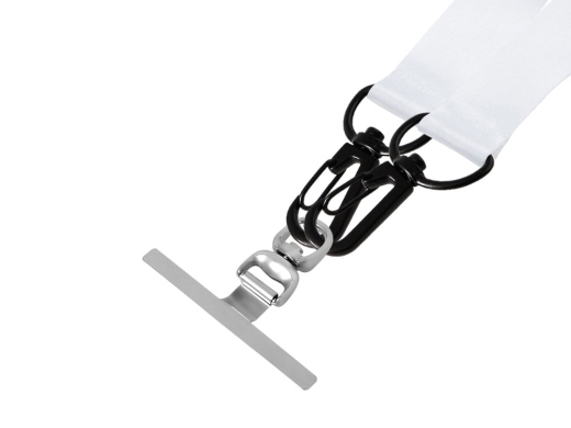 Изображение №4 | Лента под сублимацию для телефона с 2-мя карабинами, 2 см (белый)