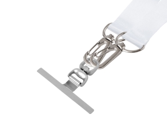 Изображение №4 | Лента под сублимацию для телефона с 2-мя карабинами, 2 см (белый)