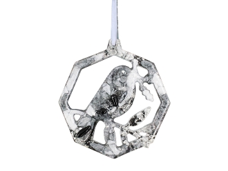 Изображение №1 | Елочная игрушка Снегирь (Обсидиан (серый))