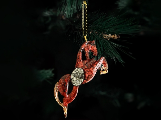 Изображение №2 | Елочная игрушка Лошадь (Гранат (красный))