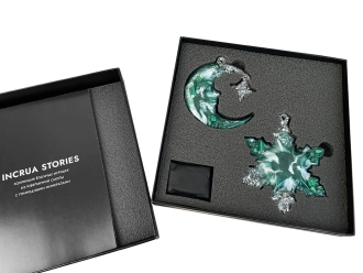 Изображение №2 | Набор елочных игрушек: Полумесяц, Снежинка (Авантюрин (зеленый))