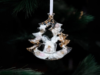 Изображение №9 | Набор елочных игрушек: Снегирь, Олень, Ель (Розовый кварц)