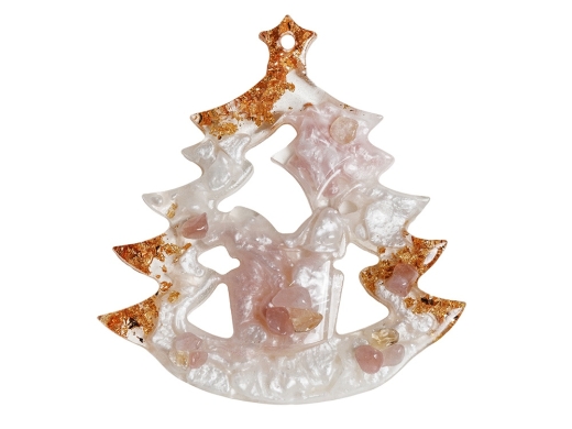 Изображение №6 | Набор елочных игрушек: Снегирь, Олень, Ель (Розовый кварц)