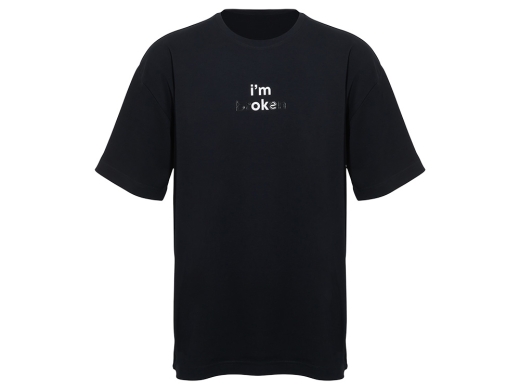 Изображение №1 | Футболка оверсайз «Vienna» унисекс с нанесением Трафарет Скульптура 2 цвета, размер S S (черный)