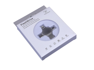 Изображение №4 | USB 3.0-флешка на 64 Гб 4-в-1 с разъемами Micro USB, Type-C и Lightning 64ГБ (серебристый)