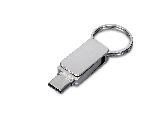 Изображение №1 | USB 2.0- флешка «Mercury» на 16 Гб с поворотным механизмом и дополнительным разъемом Type-C 16ГБ (серебристый)