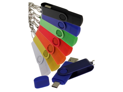 Изображение №5 | USB 3.0- флешка на 32 Гб с поворотным механизмом и дополнительным разъемом Type-C 32ГБ (белый)