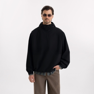 Изображение №1 | Ветровка (анорак) оверсайз унисекс Риссман (Rissman), черная, размер XS/S