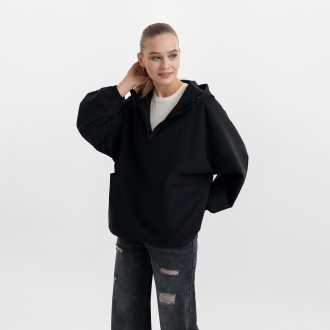 Изображение №3 | Ветровка (анорак) оверсайз унисекс Риссман (Rissman), черная, размер XS/S