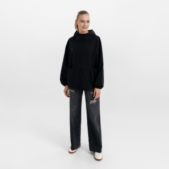 Изображение №4 | Ветровка (анорак) оверсайз унисекс Риссман (Rissman), черная, размер XS/S