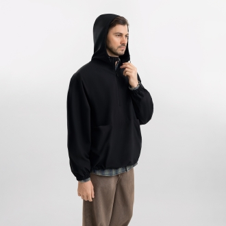 Изображение №6 | Ветровка (анорак) оверсайз унисекс Риссман (Rissman), черная, размер XS/S