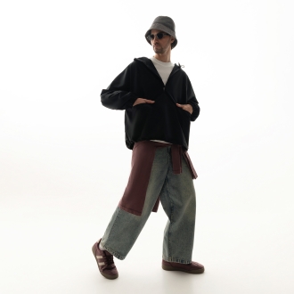 Изображение №12 | Ветровка (анорак) оверсайз унисекс Риссман (Rissman), черная, размер XS/S