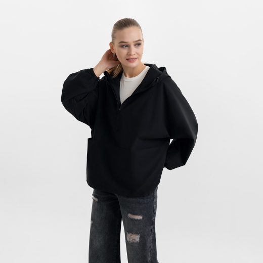 Изображение №3 | Ветровка (анорак) оверсайз унисекс Риссман (Rissman), черная, размер XS/S