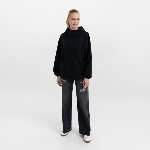 Изображение №4 | Ветровка (анорак) оверсайз унисекс Риссман (Rissman), черная, размер XS/S